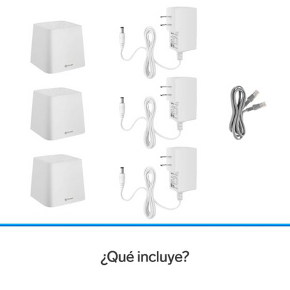 Sistema Smart Wi-Fi MESH triple, 2,4 GHz y 5 GHz (B/G/N/A/AC/V/R)